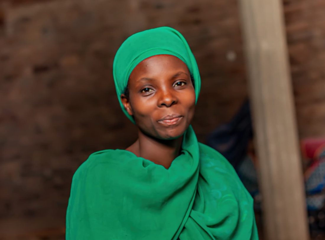 Bukuru Aline, a Fount Hub young founder, smiling in the community space
