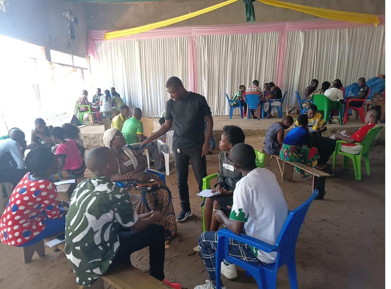 Fount Hub trainer learning with a group of young people